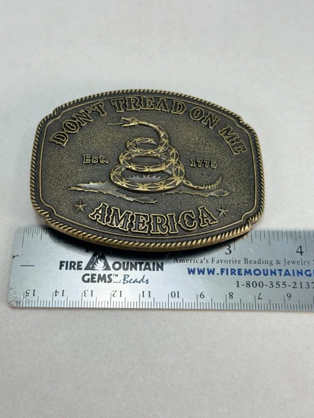 Don't Tread On Me America 1776 Gadsden Snake Patriotic Belt Buckle